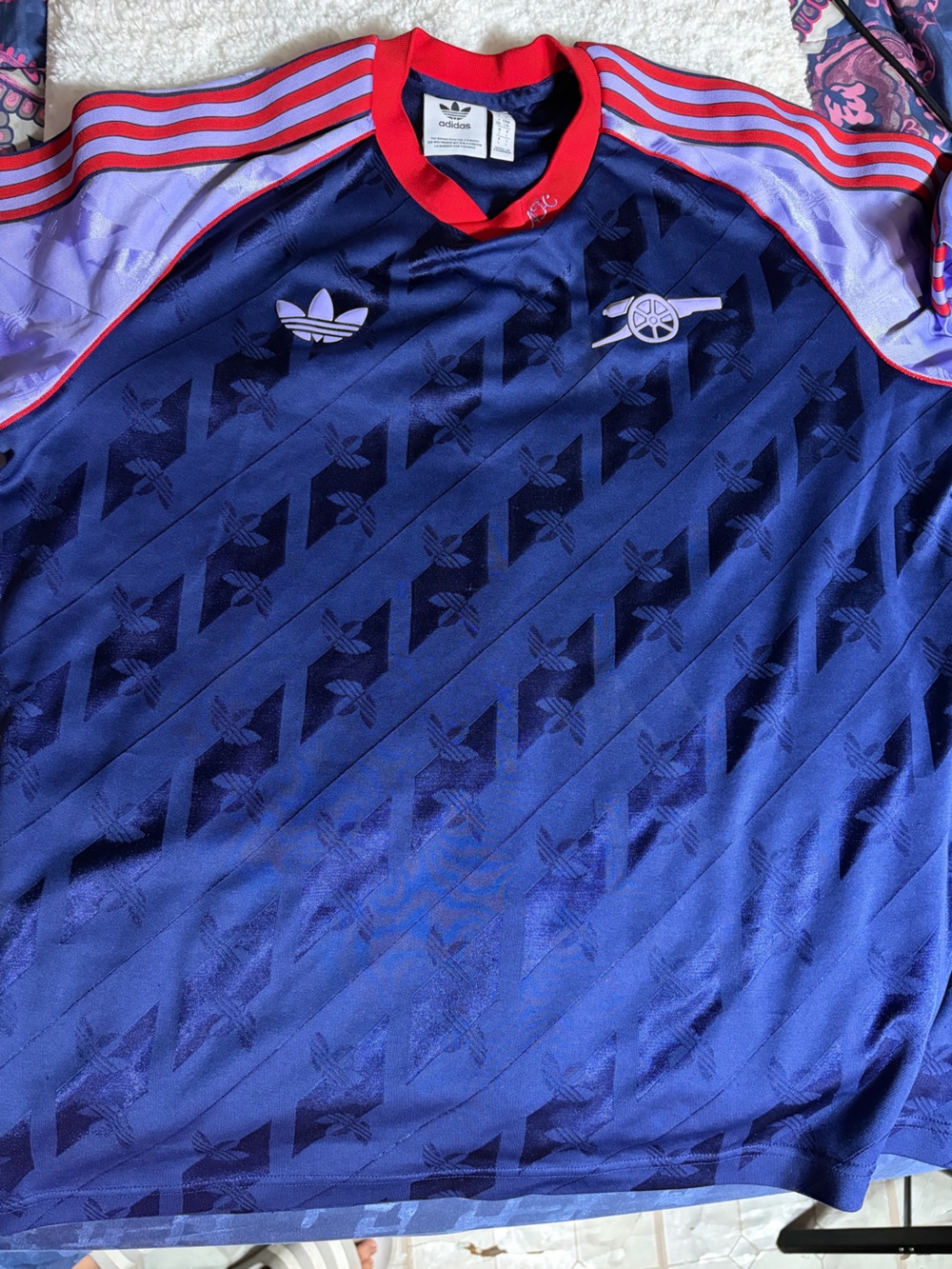 adidas Men’s Navy Blue Patterned Jersey